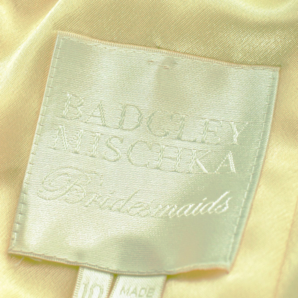 Womens Badgley Mischka Yellow Lace Dress 10